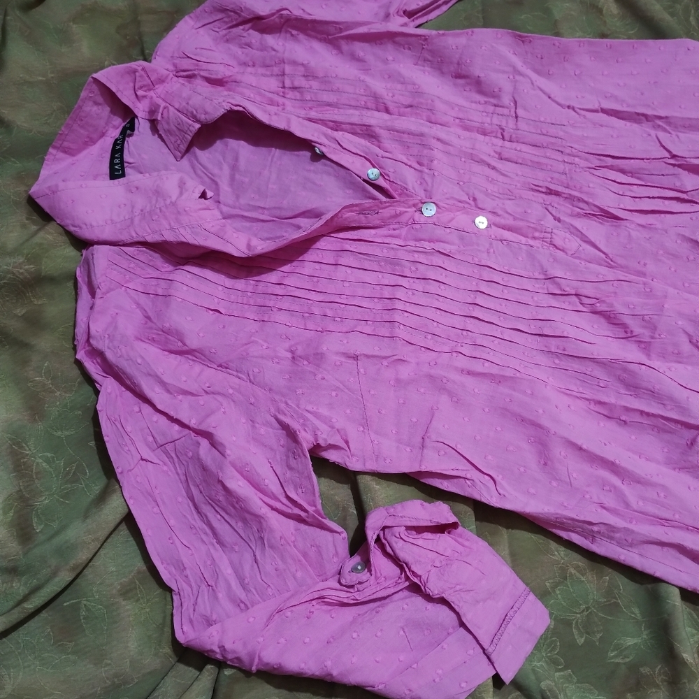 🌴 pre-owned Lara Karen pink tunic top - size small - Picture 3 of 16